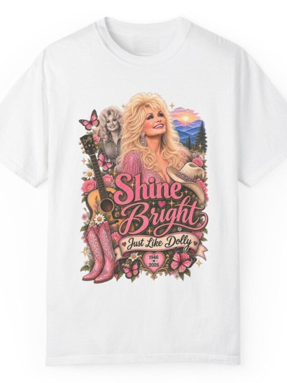 Dolly Parton Tribute Shirt, Shine Bright Just Like Dolly, Tee